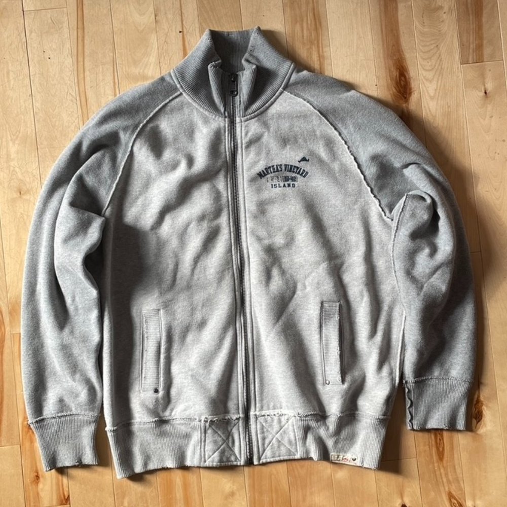 Men's Vintage Mock Neck Full Zip Sweatshirt